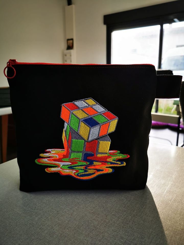 Melting Rubik Cube Embroidery Pattern Rubik's Cube Machine Etsy Australia
