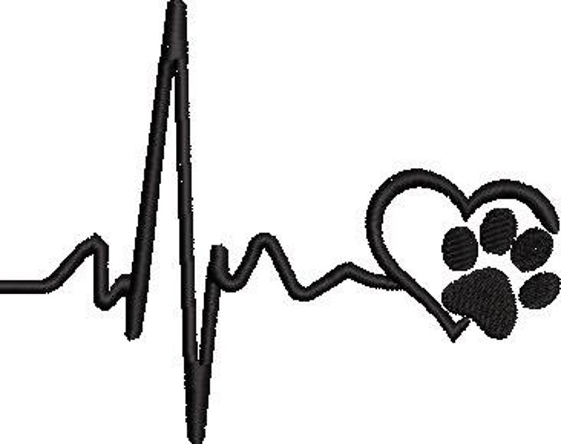 Dog & Paw Heart Beat Collection Pattern Etsy