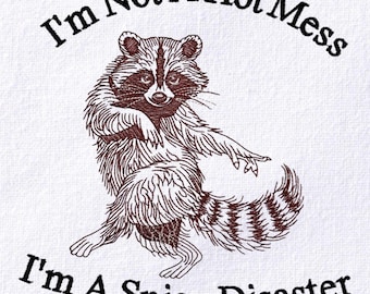 Motif de broderie raton laveur drôle, motif de broderie citation animal humoristique, raton laveur sarcastique, fichiers de broderie Machine