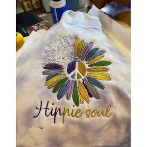 Hippie Sunflower Soul Machine Embroidery Pattern Hippie Embroidery Designs Hippie Soul Embroidery Sunflower Soul Design Instant Download