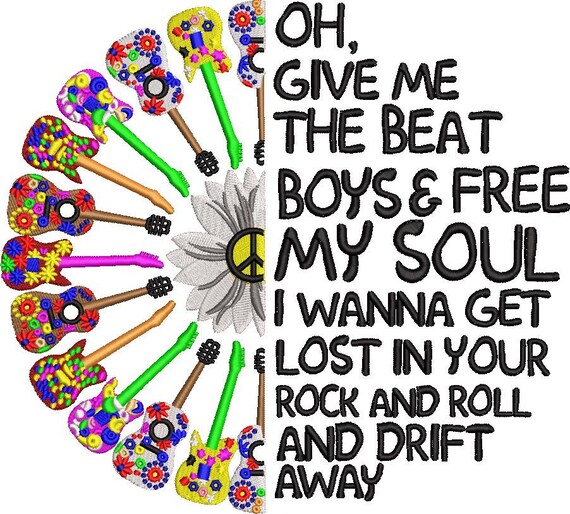 Oh Give Me the Beat Boys Free My Soul Embroidery -