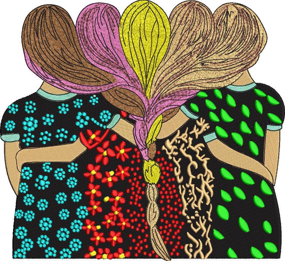 Sisters Machine Embroidery 5 Sisters Friends Embroidery Designs Sisters Machine Embroidery Designs Sisters PES DST Embroidery Files