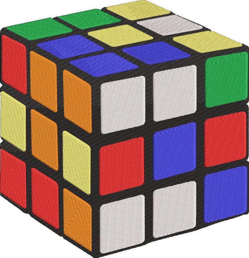 Rubiks Cube Embroidery Design Etsy