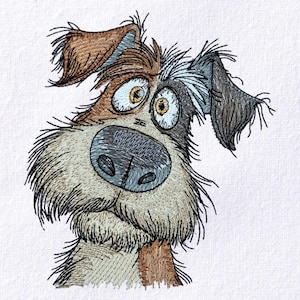 Goofy hond borduurwerk ontwerpen grappige puppy Machine Stitch digitaal bestand PES DST JEF