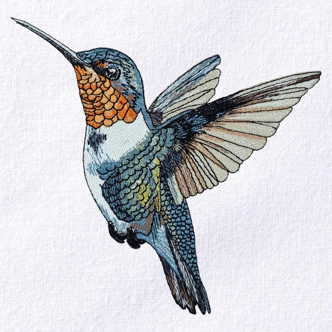 Hummingbird Embroidery Design Colorful Bird Machine Embroidery Pattern ...