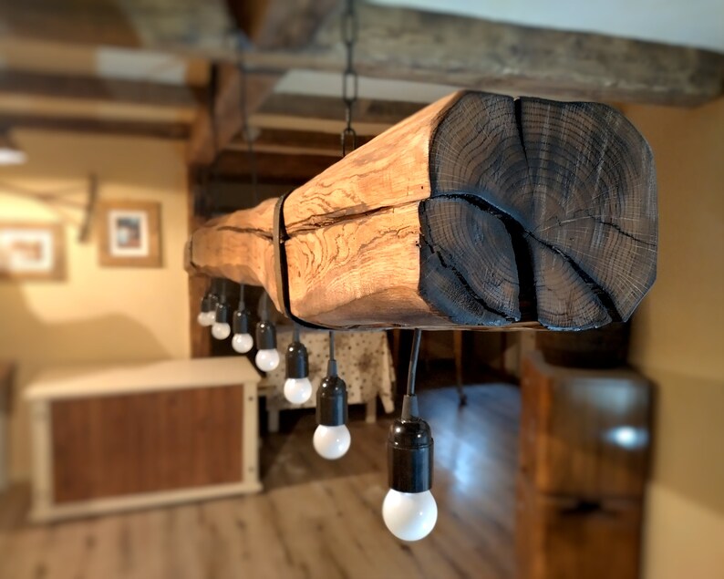 Farmhouse Light Ceiling Light 60cm Wood Light Country Light Dining Room main image 1