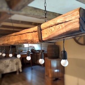 Holzbalken Deckenlampe aus Holz landhausstil hängelampe Rustikal Holz Lampen