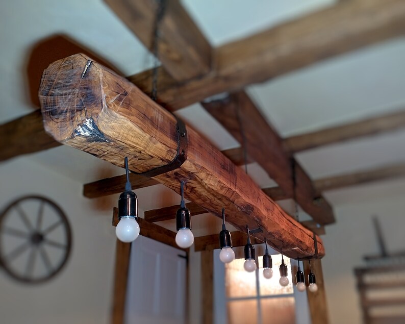 Farmhouse Light Ceiling Light 60cm Wood Light Country Light Dining Room