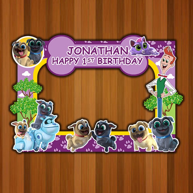 Puppy Dog Pals Photo Booth Frame Birthday Backdrop Banner Invitation