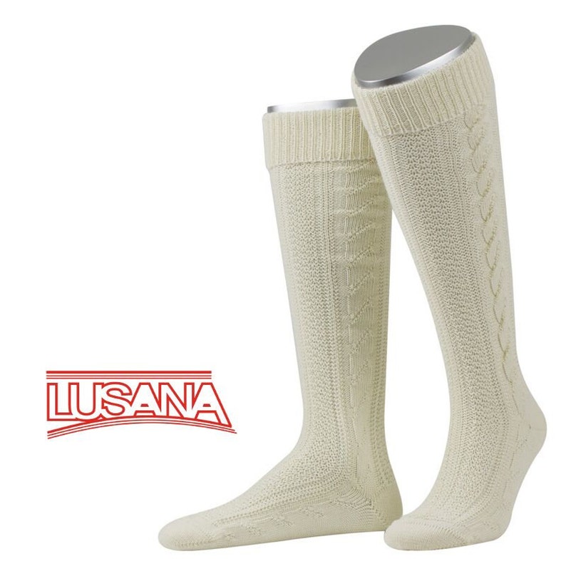 Knee Cuff stockings hand-drawn braids charcoal grey