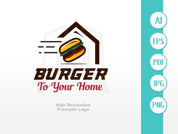Premade Logo Burger Logo Burger Shop Logo Burger Delivery Etsy