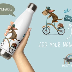 Bottle &quot;On My Way&quot; Dachshund Print | Wire-haired Dachshund | Bassotti Regalo | Dackel Geschenk | Rauhaardackel | Custom Gift Dog | Dog Love