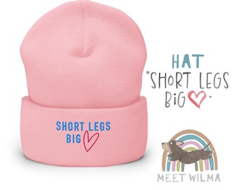 Beanie "Short Legs Big Heart" Dachshund Embroidery Hat Cute Beanie Embroidered Dachshund Love Stickerei Hund Mütze Hunde Geschenk