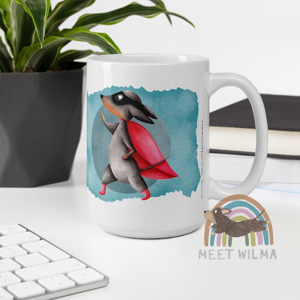 Dachshund Mug "Superdachshund" | Wire-haired Dachshund | Dachshund Gift | Rauhaardackel Dackel Geschenk Tasse | Dachshund Cup | Wire Sausage