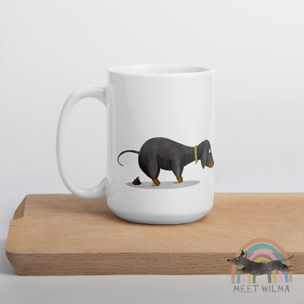 Dachshund Mug "Shitty Day" | Dachshund Gift | Sausage Dog Mug | Dackel Tasse | Dackel Geschenk | Dachshund Cup | Doxie Mug | Wiener Dog Mug