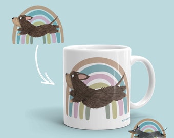 Wire-Haired Dachshund Mug | Rainbow Sausage Dog Gift