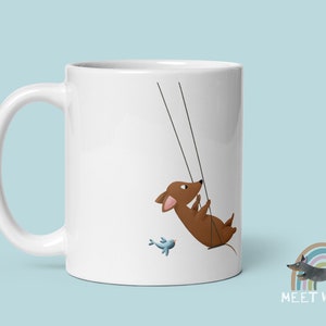 Dachshund Mug &quot;Swing&quot; | Dackel Tasse | Doxie Mom Gift | Cute Dog Cup | Dackel Geschenk | Dog Owner Present | Sausage Dog Mug | Teckel Becher