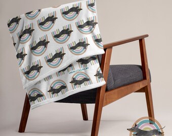 Dachshund Blanket | Rainbow Doxie Throw, Wiener Dog Lover Gift