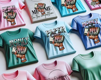 Money and Luxury-Themed Sublimation PNG Bundle for Print & Cut, DTF Projects - Digital Download