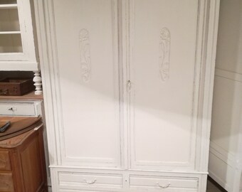 Shabby Chic Showcase Bookcase With Shelveswarm White Chalk Etsy