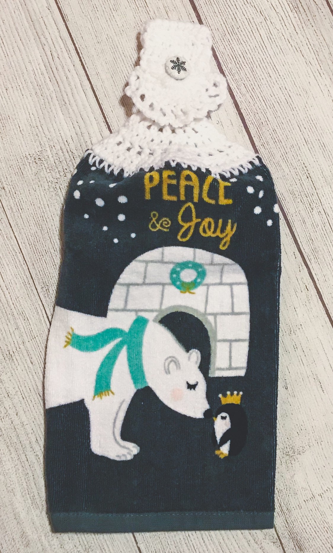 Kitchen Towels Christmas Hanging Towel With Button Crocheted Etsy UK