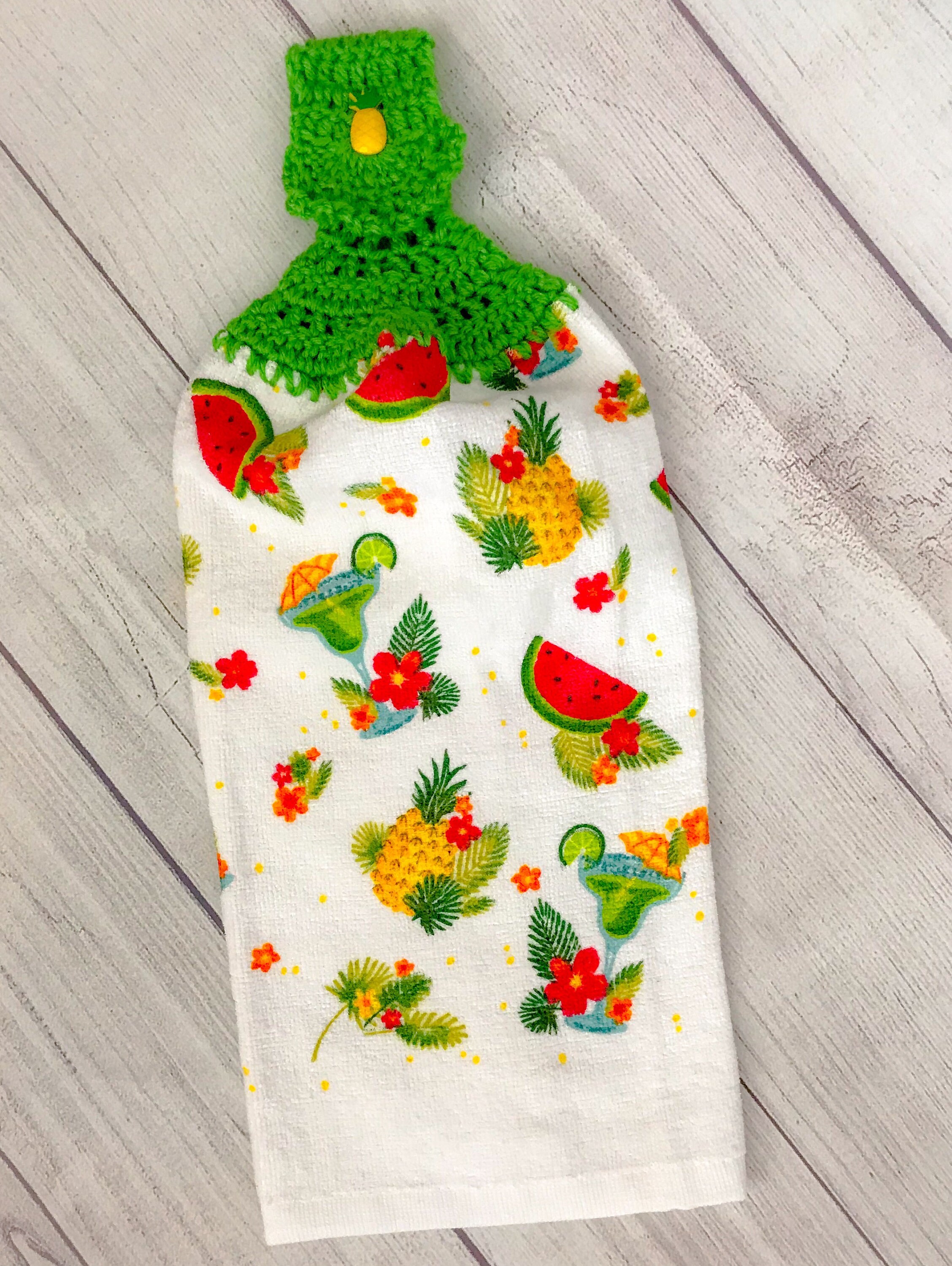 Handmade CROCHET TOP HANGING COTTON TOWEL Sweet Summer time melon Handmade CROCHET TOP HANGING COTTON TOWEL Sweet Summer time melon