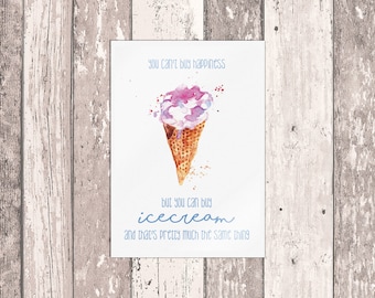 Poster, modern, with lettering: icecream