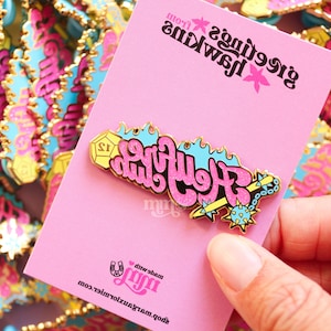 Roleplay club glitter enamel pin | ST pin | pop culture pin | Retro gaming pin | 80s vibe | Accessory for Jacket, Backpack, Cap