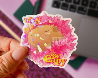 Kawaii Mignon Capybara Autocollants Drôle Animal Bricolage Jouet Cadeau Décoratif Décalcomanie Pour Téléphone Bagages Ordinateur Portable Bouteilles Scrapbook étanche