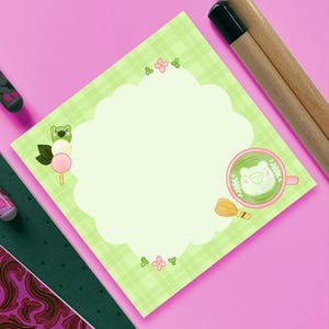 Capymatcha | Bloc-Notes 50 pages | capybara mignon | papeterie animaux mignons | memopad | prise de notes | kawaii