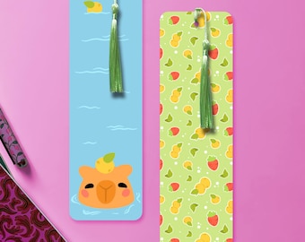 Lesezeichen aus durchsichtigem Vinyl mit Capybara-Motiv, beidseitig bedruckt, für Bücherliebhaber, preiswertes Geschenk für Capybara-Fans, kawaii