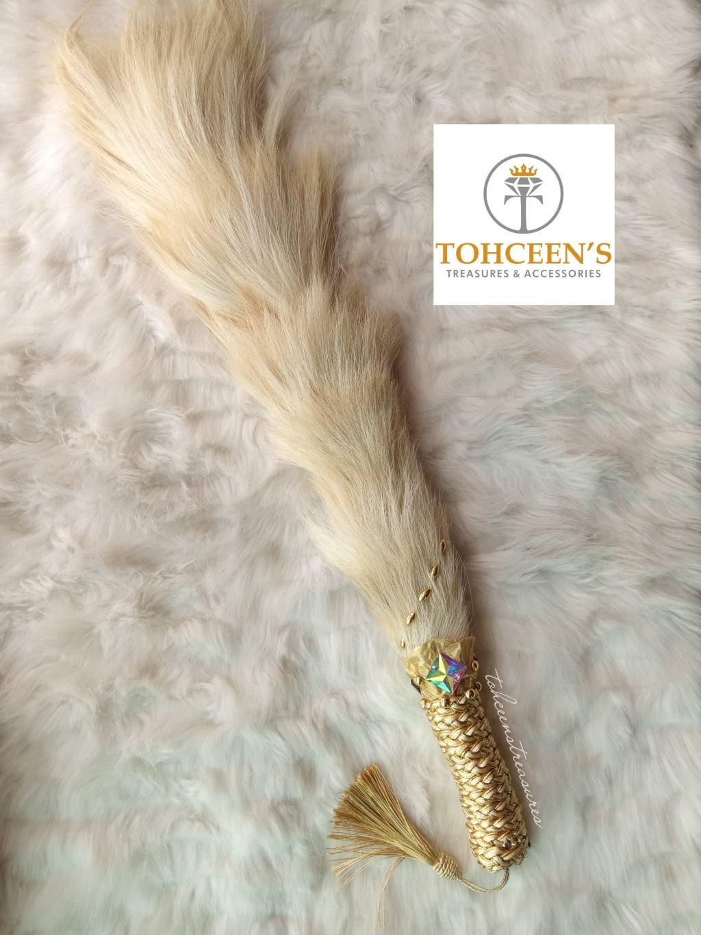 Horse Tail,african Horse Tail, Nigerian Horse Tail,horse Tail for  Traditional Dance,bridal Horse Tail Accessory, Embellished Horse Tail 