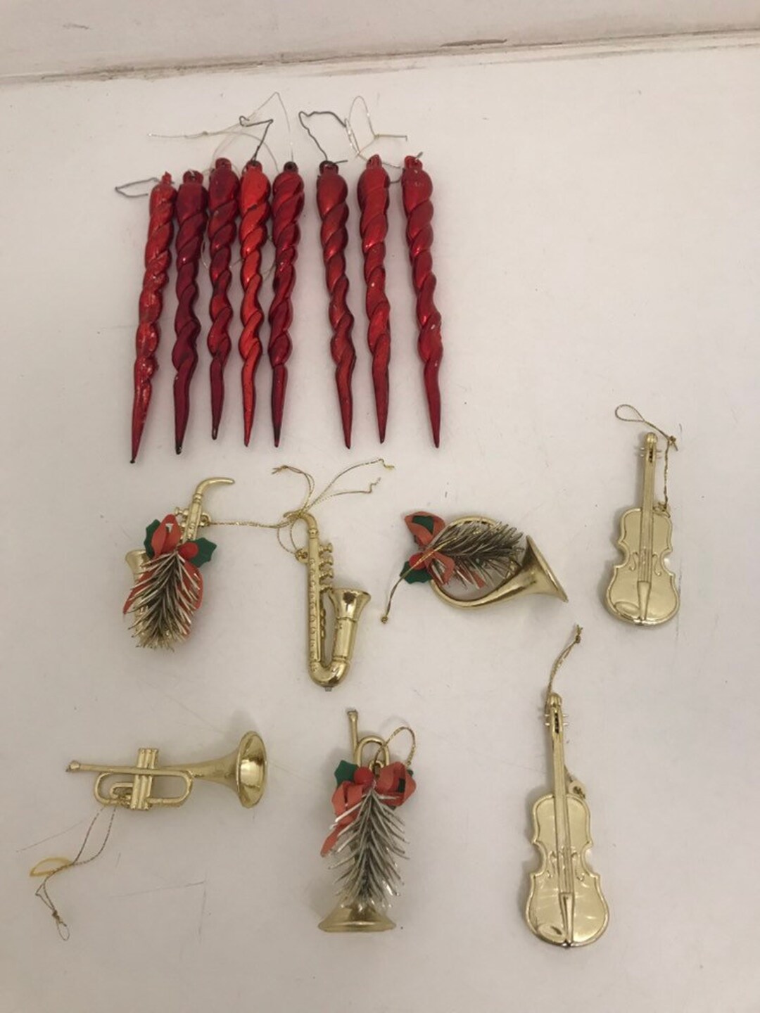 Vintage Plastic Christmas Tree Ornaments Free Postage Etsy