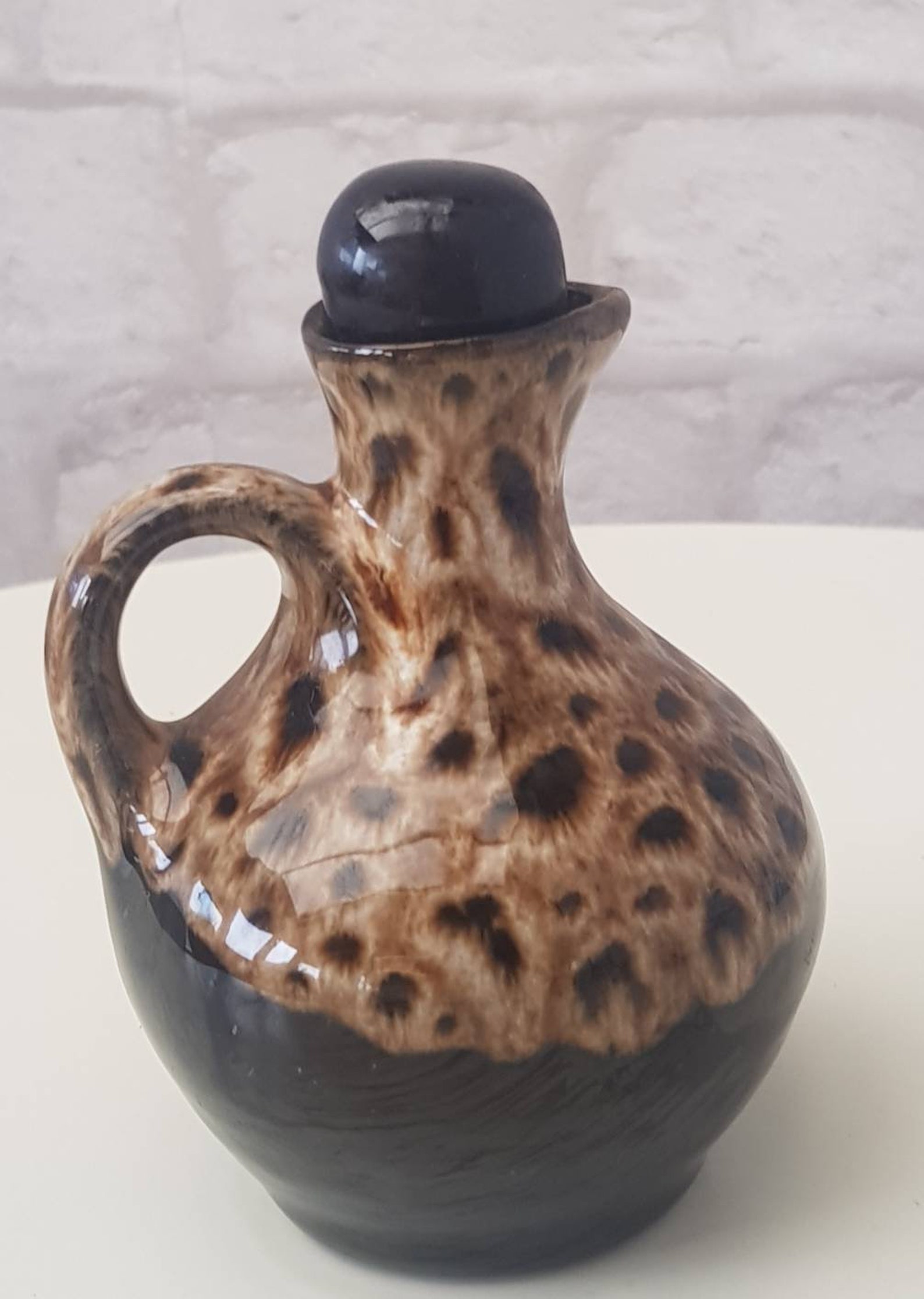Vintage Brown Glazed Pottery Vinegar/oil Jugfree Postage Etsy
