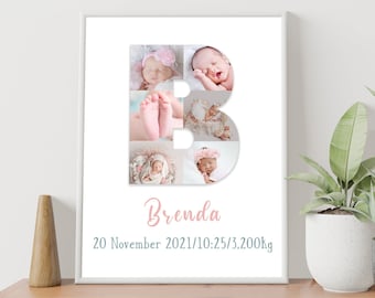Collage de fotos de guardería, Collage personalizado para niños, Regalo personalizado para niños, Impresión de guardería, Collage de fotos para niños