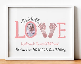 Collage de fotos de recién nacidos, Foto de collage de bebé, Collage de cumpleaños de bebé, Regalo de collage de bebé personalizado