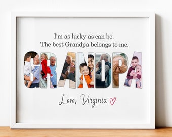 Custom Grandpa Photo Collage, Personalized Photo Collage, Custom Collage, Gift For Grandpa, Fathers Day Gift, Birthday Present, Digital File