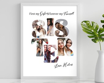 Sisters Photo Collage, Personalized Picture Collage