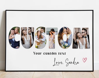 Collage de fotos con nombre personalizado, collage de fotos de texto personalizado, collage de letras personalizadas, su collage de fotos de texto, regalo de collage de fotos, arte de palabras