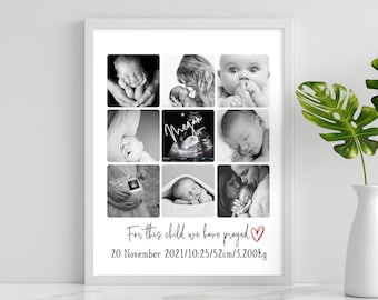 Baby Collage Photo, Newborn Photo Collage, Baby Birthday Collage, Regalo personalizado de Baby Collage,