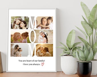 Mom Photo Collage, Mom Photo Gift, Custom Mother's Day Gift, Personalized Gift for Mom, Gift from Daughter, Gift For Her, Gift for Mommy