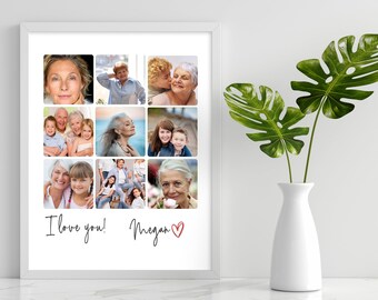 Custom Mom Photo Collage, Mother's Day Gift, Personalized Gift for Mom, Photo Mom Gift, Gift from Daughter, Mothers Day Gift, Gift for Her