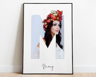 Iniciales Photo Collage, Letter Photo Collage, Customizized Monogram Picture Collage, Letter Collage Gift, Alphabet Photo Collage