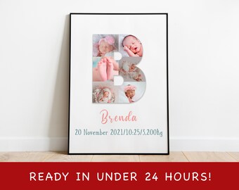 Baby Collage Photo, Newborn Photo Collage, Baby Birthday Collage, Regalo personalizado de Baby Collage,
