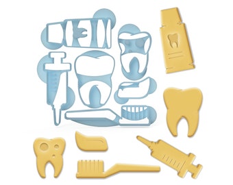 6er Keksausstecher Set Zahn Medizin Ausstecher perfekt als Geschenk für Zahnarzt Mediziner Medizinstudent Kieferothopäden ZMF Zahntechniker