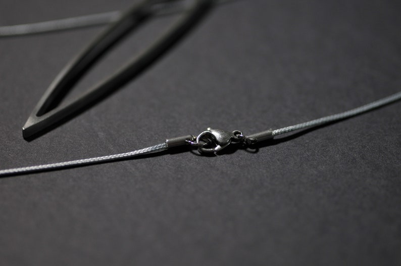 Stainless Steel Textile Ribbon Silver-Grey Jewelry Necklace Long Lasercut Gift Idea Jewelry PendantPendant FLO.101 Noble Statement Jewelry