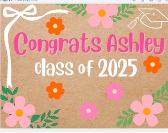 Hand Painted Banners Customized for Graduation -Anniversary -Baby Showers -Celebrations-- 21st birthday