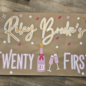 Hand Painted Banners Customized for Birthday -Anniversary -Baby Showers -Celebrations-- 21st birthday