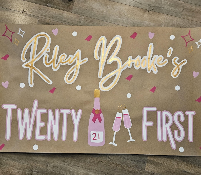 Hand Painted Banners Customized for Birthday -Anniversary -Baby Showers -Celebrations-- 21st birthday
