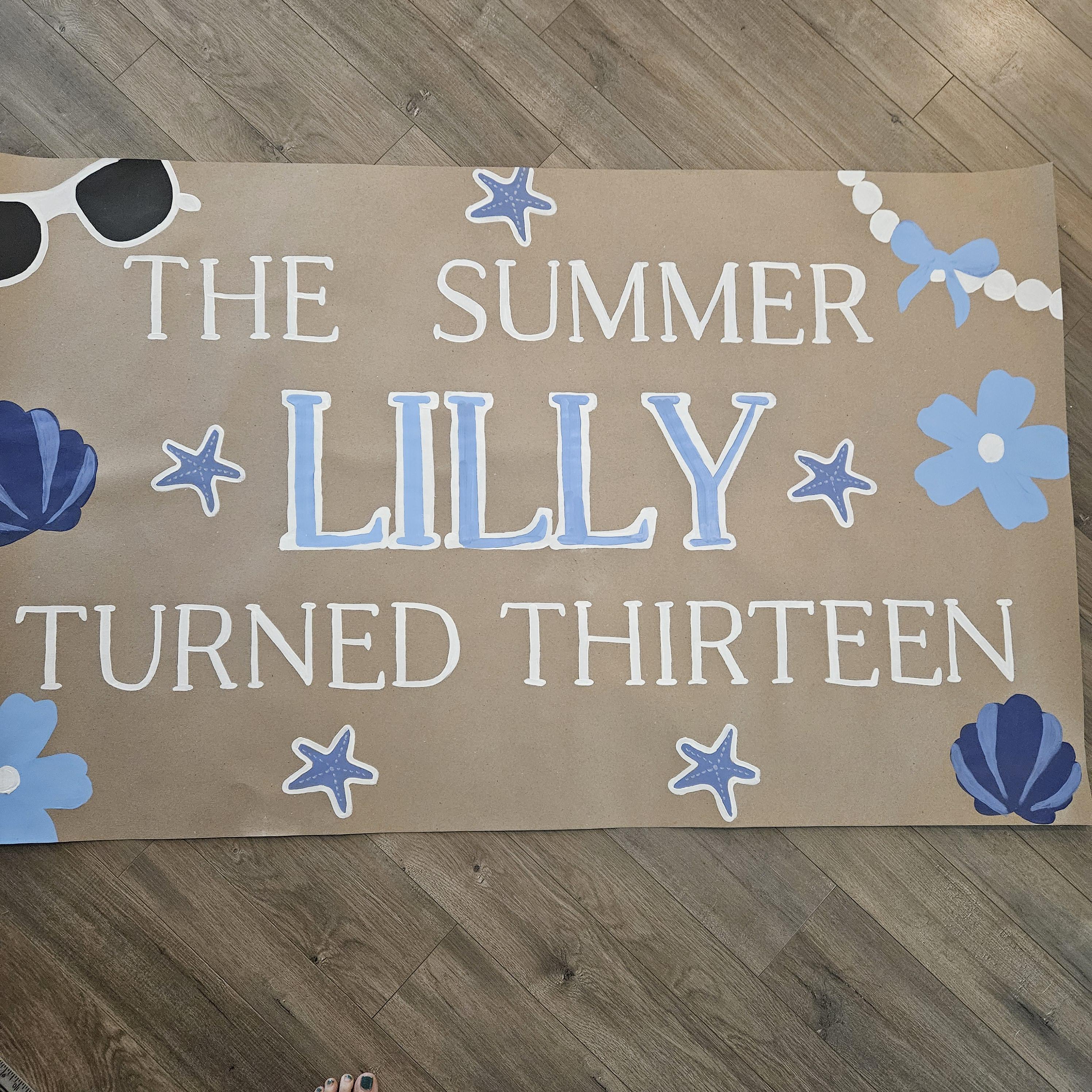 Custom Hand Painted Celebration Banner: Birthday, Shower, Anniversary